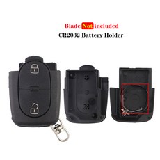 YIQIXIN 플립 접이식 원격 자동차 키 쉘 아우디 A2 A3 A4 A6 A8 TT B5 RS4 Quattr 배터리 홀더 CR2032/CR1620 포브 케이스 커버, 2BT CR2032 No Blade, 1개