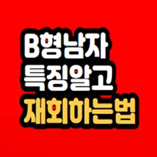 b형남자 특징 알고 재회하는법
