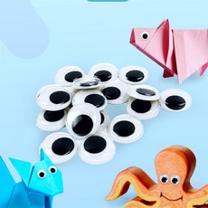 한스온 취미 수공예 캐릭터 꾸미기 입체 데코 스티커 간편한부착무빙인형눈, 30mm