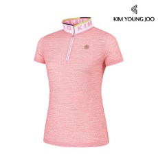 KIM YOUNG JOO SPORTS Kim Young Joo女款Shibori網眼翻領拉鍊T恤 F D Y涼感紗 Cool Ice Mesh夏季短袖T恤