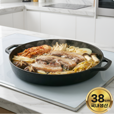[인덕션 OK] 디앤빌 가정용 고기 불판 전골 그리들 팬+보관가방, 1개, 38cm