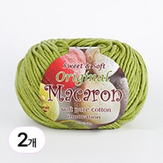 바토니팅 마카롱실 2P 마카롱 뜨개실 털실, 031 그린올리브, 2개 031 그린올리브, 2개