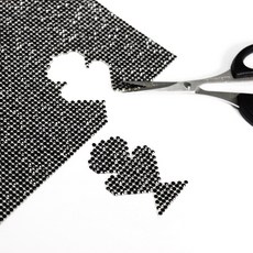 디아디아스톤 큐빅 시트 열접착 핫픽스, 블랙, 1개