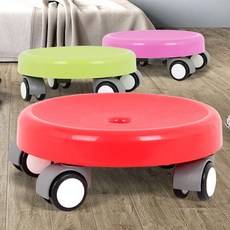 태즈컴퍼니 이동식 바퀴의자 청소의자 작업바퀴의자, 그린