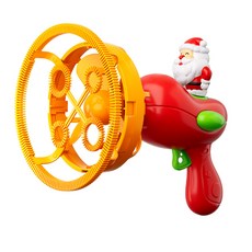 聖誕老人造型泡泡槍 兒童戶外玩具 齒輪泡泡槍 附泡泡水, 聖誕紅, 1個