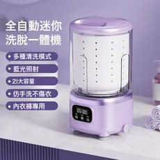 新款全自動洗衣機洗脫一體洗內衣內褲襪子藍光殺菌迷你無線洗衣機, 1個, 紫色