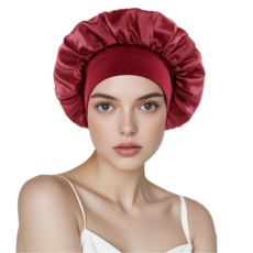 스타일포유 실크 수면 헤어캡, 1개, 로즈레드