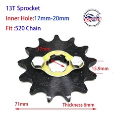 520 530 20MM 11 바이크 체인 200 톱니 ATV 14 프론트 150 250CC 17 16 더트 13 오토바이용 12 스프로킷 15 쿼드 엔진, 13T 520