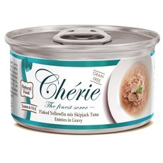 法麗 Cherie 黃鰭鮪佐正鰹 貓咪主食罐 80g (3入組) 無穀配方 低磷低鈉 添加牛磺酸維他命E, 1個, 天然黃鰭鮪佐正鰹 80gx3入