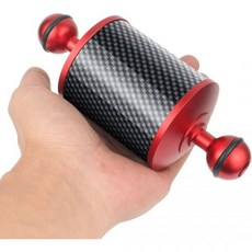 BGNing 업그레이드 60mm 탄소 섬유 부력 부표 수중 팔 5인치 8인치 10인치 12인치 이중 볼 플로팅 암 카메라 트레이 다이빙용 믹스 블랙 레드, 8inch Red, 8inch Red