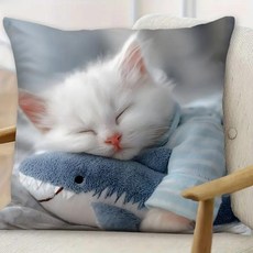 귀여운 잠자는 고양이 프린트 베개 직사각형 소파 거실 장식 쿠션 코어 창문 좌석 등받이, G. SBSA060502