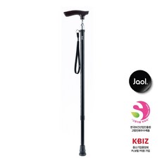 지팡이(JK-S1) 한국보건산업원 고령친화우수제품 노인 지팡이 실버 지팡이, 검정, 1개