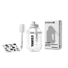 運動健身水壺戶外大容量噸噸桶水杯男女生Tritan太空杯子, 1個, 1L, 白色+杯刷+貼紙:2500ml