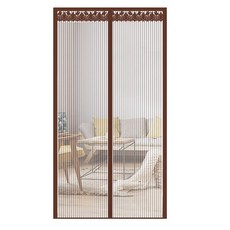 夏季防蚊門簾 全磁條金剛網紗 門簾子, 咖啡色