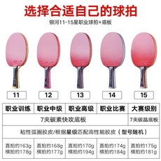 銀河乒乓球拍專業級1-10星兵乓球拍橫直拍單雙拍成人專業學生, 11星碳素【1只直拍】10球+清潔套, 1個