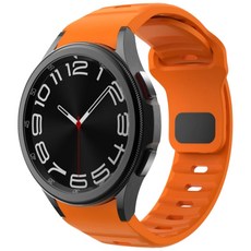 밴드톡 갤럭시워치 호환 울트라1/2 7 6 5 4 프로 마린 물결무늬 스포츠 실리콘 스트랩, 오렌지