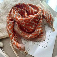 護頸方巾絲巾女磁吸扣2024新款小圍巾女秋冬季棉麻脖子圍脖三角巾 C Y Q S