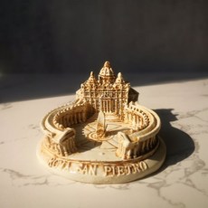 피사의사탑 콜로세움 개선문 이탈리아 세계 유명 건축물 피규어, 성 베드로 대성당-베이지-길이 7.6cm, 1개