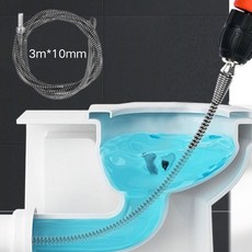 하수도 청소기 강철 와이어 스프링 3m/4m/5m 길이 가능, 실버