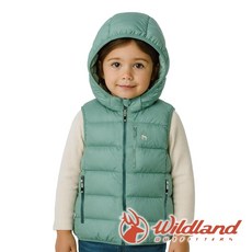 wildland 荒野 童700FP 雙面可拆帽羽絨背心 雲杉綠 K2175