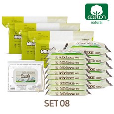 베베솜 순면 100 아기 건티슈 10매8팩+20매5팩+100매3팩+지퍼백(set8), 1개