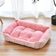 겨울 따뜻한 애완견 침대 집 적 고양이 큰 개를위한 광장 소파 담요 작은 강아지 침대 Camas Para Perro Hondenmand, 엘, 분홍색