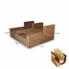 타코튀김기 바스켓 브리또 접시 핫도그 타코 업소용 나초, 북미산 블랙 월넛 U자형 2칸 타코 팬, 기본 색상