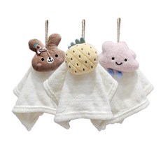 보송보송 주방 고리수건, 토끼+파인애플+구름, 1세트
