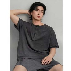 男士夏季純棉短袖短褲家居服套裝