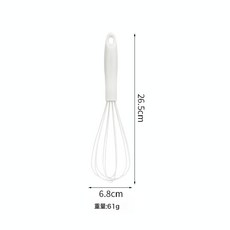 硅膠刮刀不鏽鋼打蛋器, 1個, 加厚9寸米白色打蛋器:如圖所示
