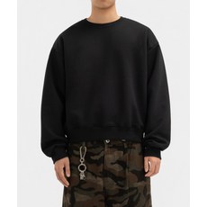언더오프 UNDEROFF 세미 크롭 맨투맨 스웨트 블랙
