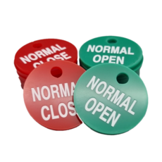 로토코리아 LOTO 원형태그 NORMAL OPEN/NORMAL CLOSE 아크릴, NORMAL CLOSE 적색, 1개