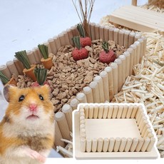 햄스터 자연주의 용품 울타리 화단 사각형 S, 나무색, 1개