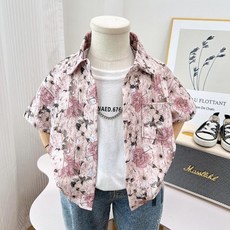 男童碎花襯衫短袖兒童襯衣夏季小童襯衫韓版夏裝