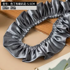 55mm 폭 새틴 주름 레이스 리본 러플 트림 로리타 장식 커튼 가방 DIY 공예 재료 홈 데코 원단, 01 1 야드, 06 J (5.5cm Wide)