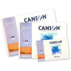 캔숀 수채화지 몽발 1면 제본 패드 CA807-PDB5 300g 18x26 12매, 4세트