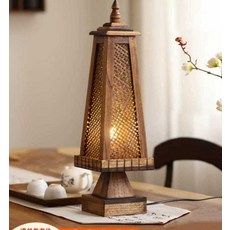 동남아 테이블 램프 태국 스타일 나무 침실등 휴양지 조명, 4족 탁상스탠드