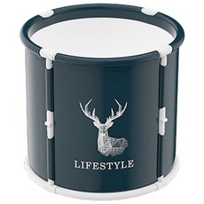 西格傢飾 免安裝折疊收納泡澡桶 穩固不易側翻 保暖鎖溫 嬰兒游泳 浴缸, 70 x 65cm, 麋鹿, 1個