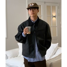 (국내매장정품) 키뮤어 KIIMUIR [유튜버 PICK]비건 레더 워크 자켓_블랙 KBESULJ017BK 201029, 블랙, XL