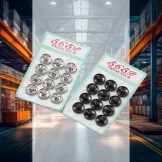 똑딱이단추 12P 다용도 만들기재료 가방부자재 DIY 스냅단추 의류단추, 블랙