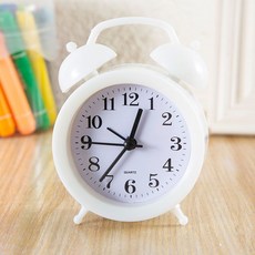 GELC 鬧鐘 學生專用 臥室 桌麵時鍾 2024新款 起床神器, 防摔聲如洪鐘【典雅白】, 1個