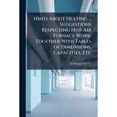 (영문도서)Hints About Heating ... Suggestions Respecting Hot-Air Furnace Work Together Wi... Paperback, Hutson Street Press, English, 9781023909242
