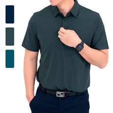 남자 운동복 골프웨어 시원하고 편안한 스판 여름 냉감 쿨 반팔 카라 티셔츠_LST75TO7