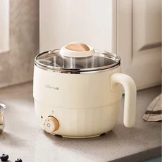 곰다기능 전기 요리 냄비 스테인레스 스틸 싱글 더블 레이어 가정용 밥솥 1-2 인용, 01 No steamer, 01 1.2L