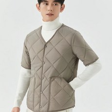 할머니조끼 퀼팅 반팔패딩 직템 경량 그레이 간호사 누빔 M