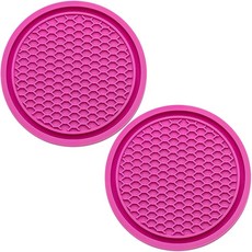 MEAJOO 자동차 매입 2개 컵받침 자동 7CM 미끄럼 컵받침 홀더 범용 방지 75인치, 22개, 로즈 레드