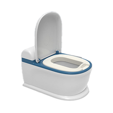 兒童馬桶 小馬桶 幼兒馬桶 長頸鹿造型學習便器，安全防滑易清洗, 深海藍【座墊PU材質】, 深海藍【座墊PU材質】