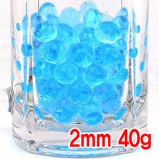 와이지알씨 크리스탈볼 40g 하이드로 소일 워터젤 고흡수성수지 수정토 대체토양 수경재배 방향제 개구리알모양, 크리스탈볼 2mm 40g 파랑, 0.014g, 2800개