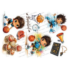 Basketball Heat&Water Transfer Crystal Sticker, 藝術紙-A4