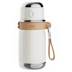 AKS 316 스테인리스 스틸 레트로 휴대용 보온병, 1개, 화이트, 650ml